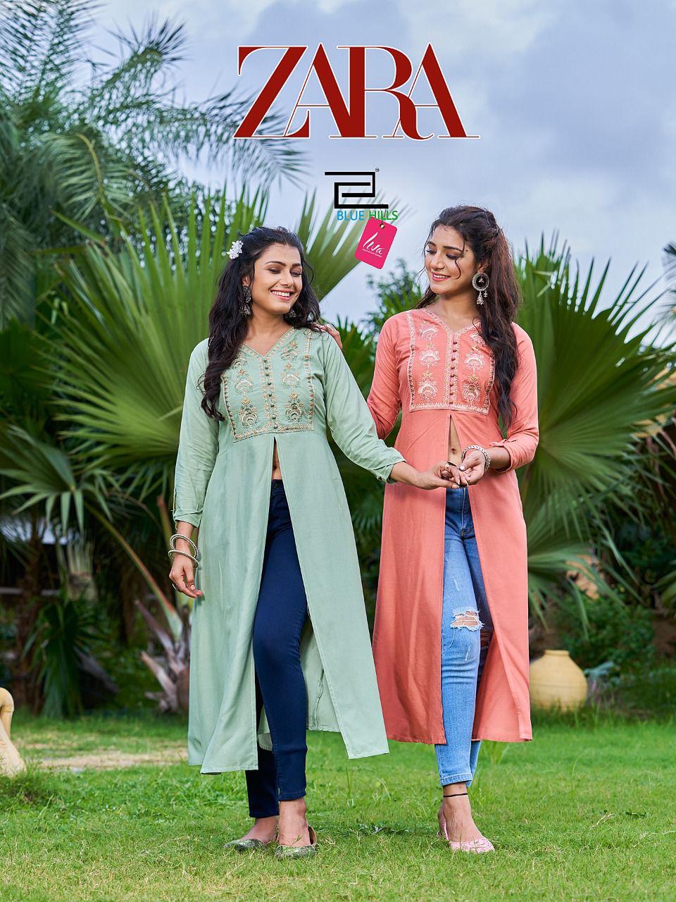 Blue Hills Zara Fancy Stylish Party Wear Designer Kurti Collection